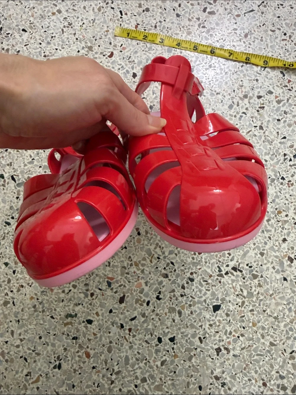 EUC Boden Jelly shoes red pink 41 made in Spain US 9.5